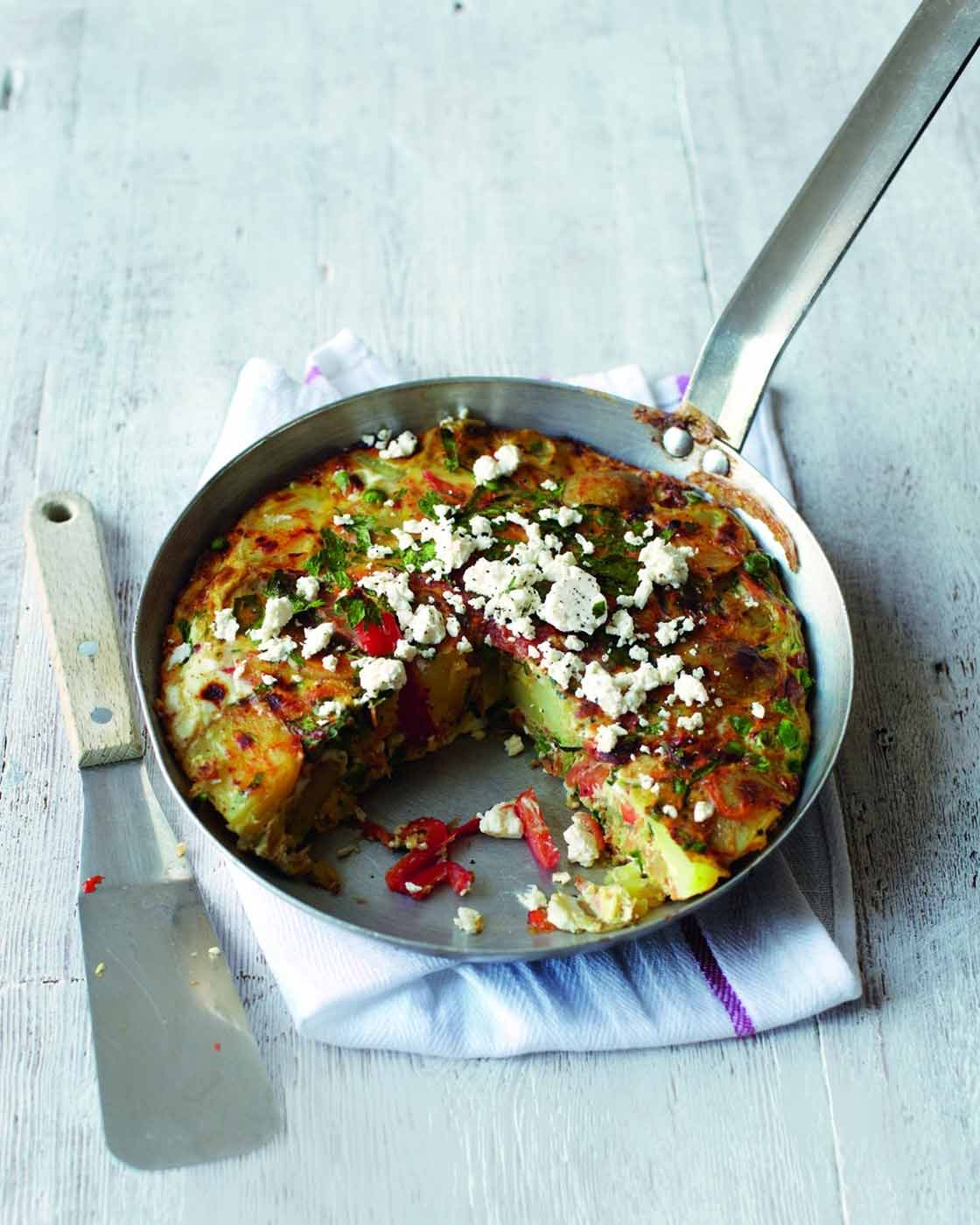 Pepper, feta and smoked paprika frittata Sainsbury's Magazine
