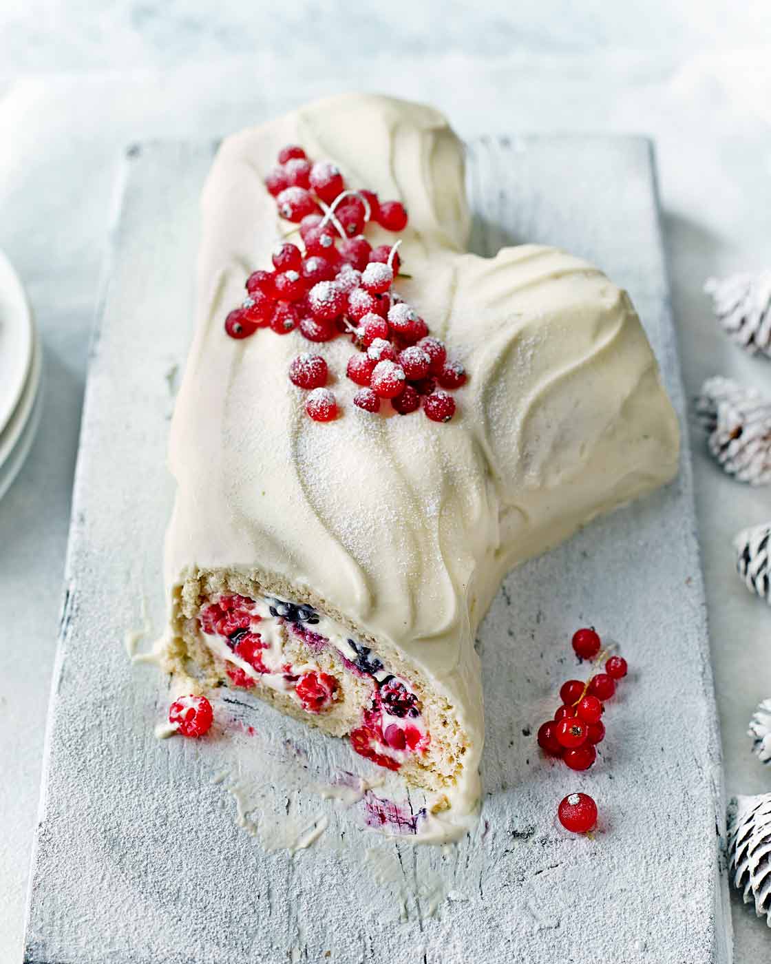 White chocolate Bûche de Noël  Sainsbury's Magazine