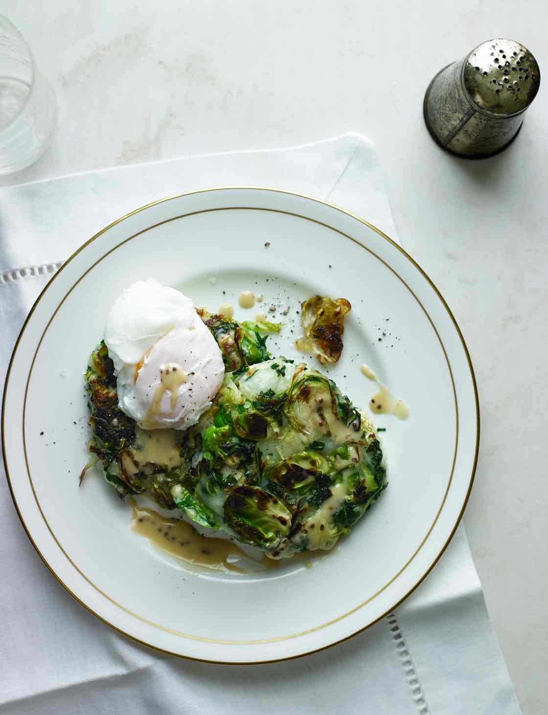 Bubble and squeak cakes with poached eggs and mustard sauce Sainsbury