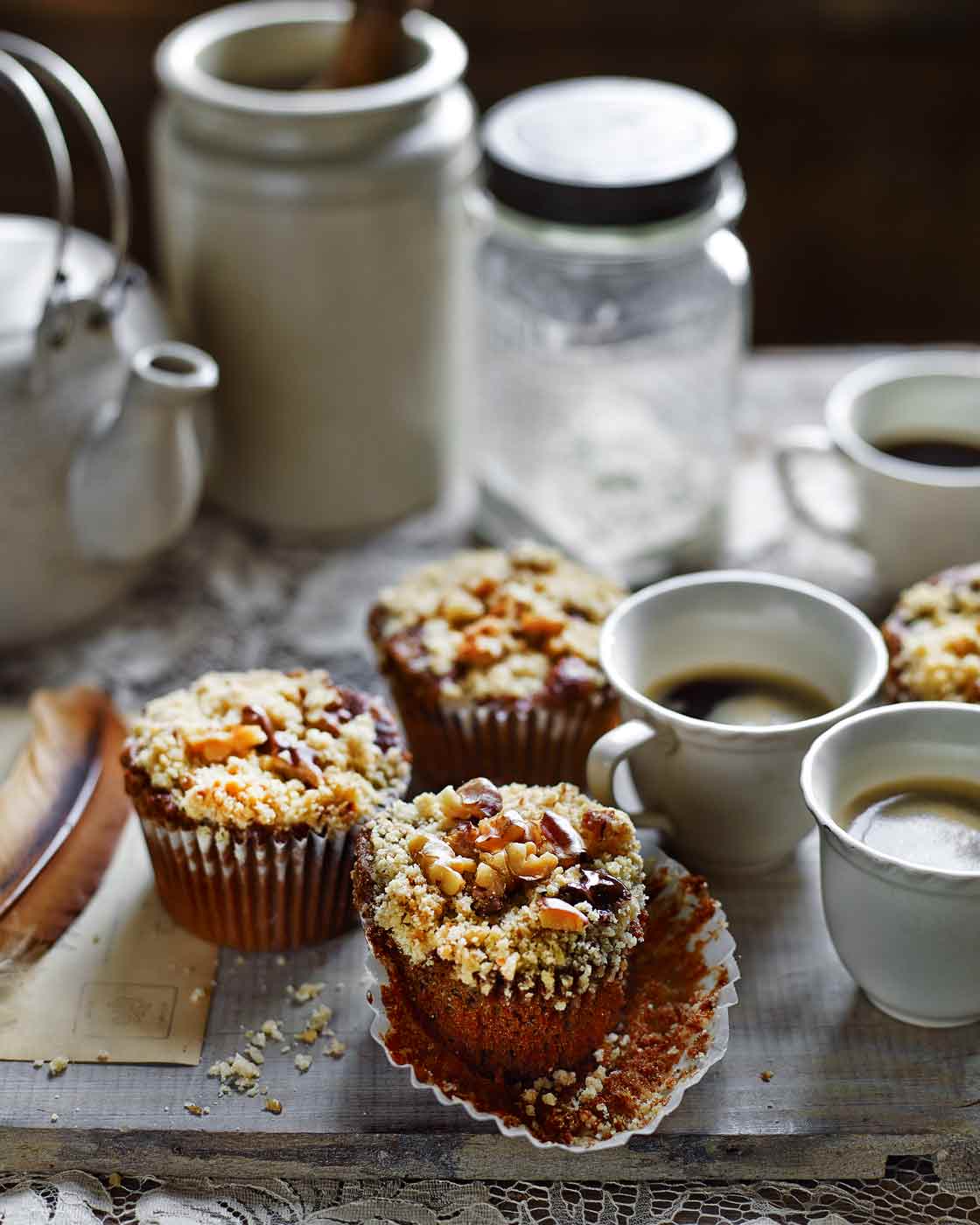 Mocha walnut crumble cupcakes Sainsbury`s Magazine