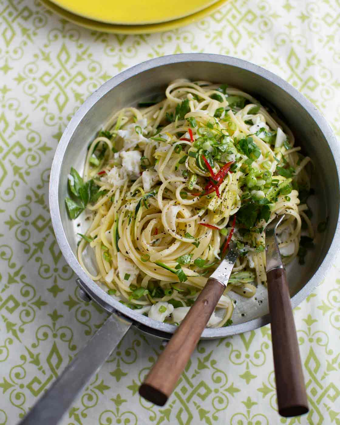 Crab and courgette chilli pasta | Sainsbury`s Magazine
