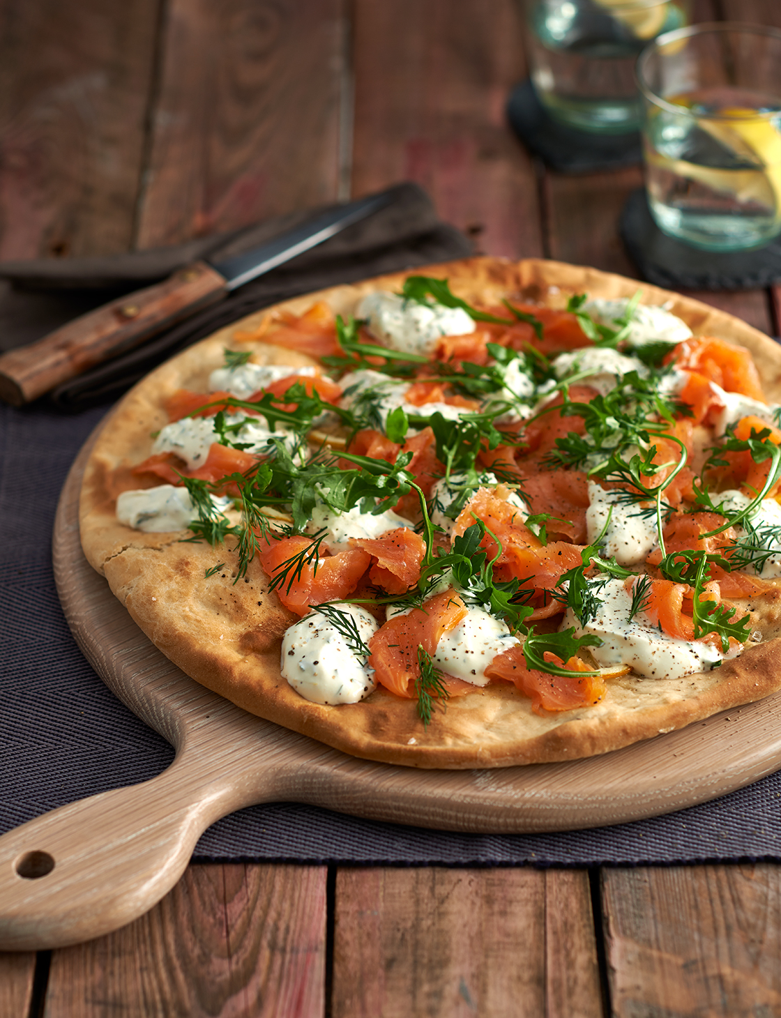 Smoked salmon and crème fraîche pizza Sainsbury's Magazine