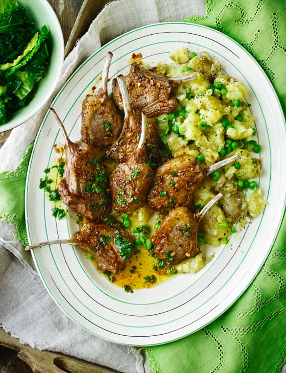 Spiced lamb chops with crushed new potatoes Sainsbury`s Magazine