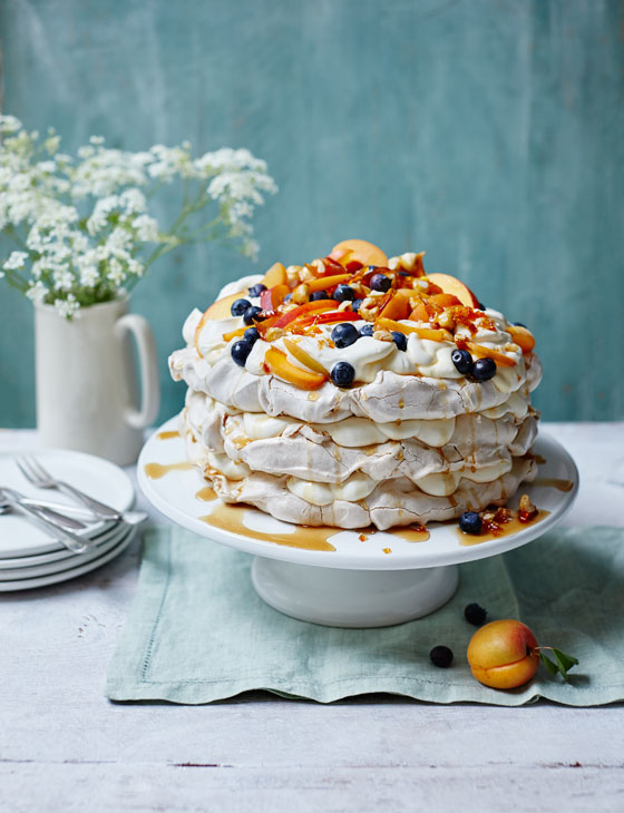 Cinnamon maple pavlova with hazelnut praline | Sainsbury`s Magazine