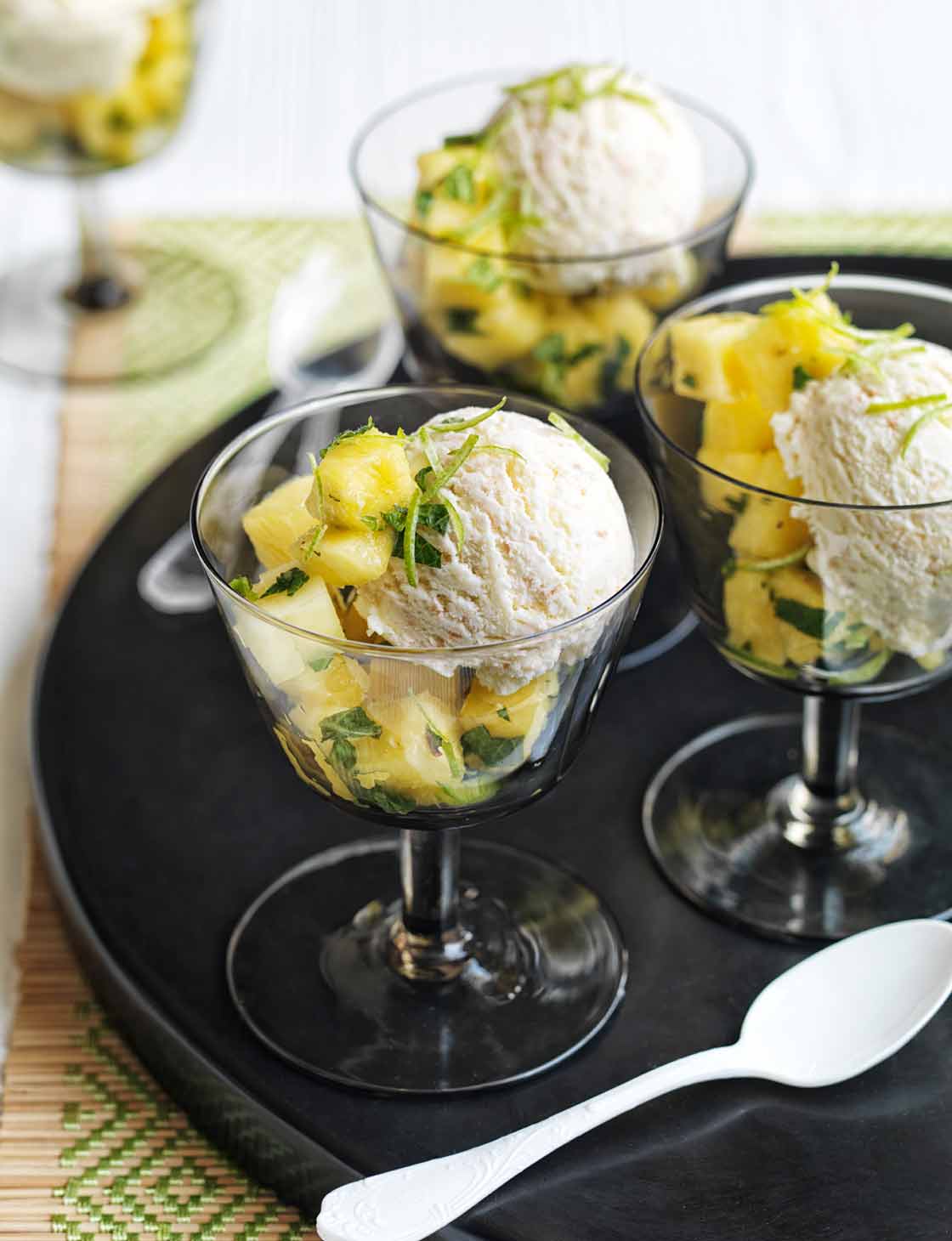 Cheat’s lime, coconut and rum ice cream Sainsbury`s Magazine
