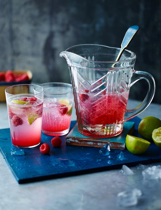 Raspberry, lime and rose cordial Sainsbury`s Magazine