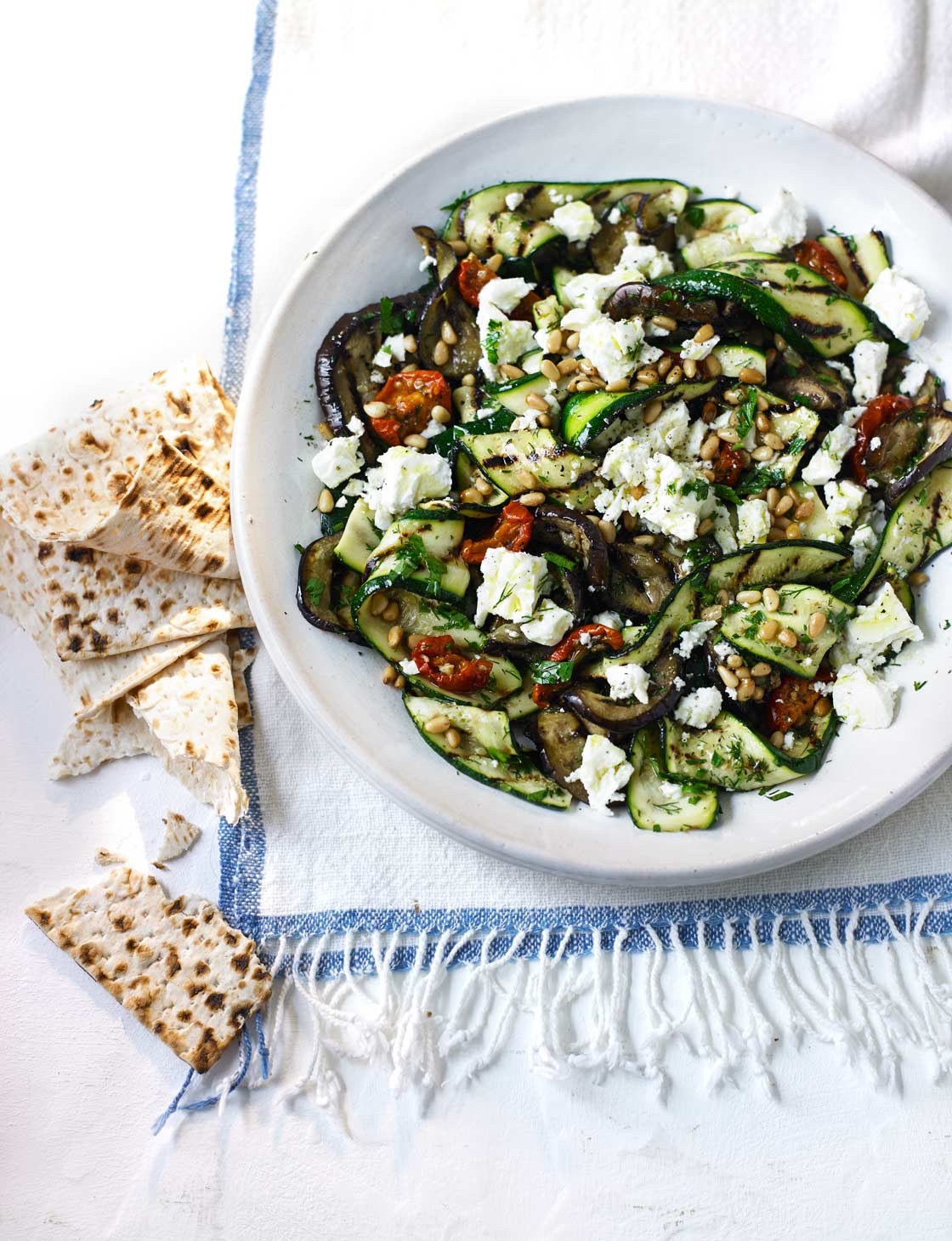Aubergine, courgette and feta salad | Sainsbury`s Magazine