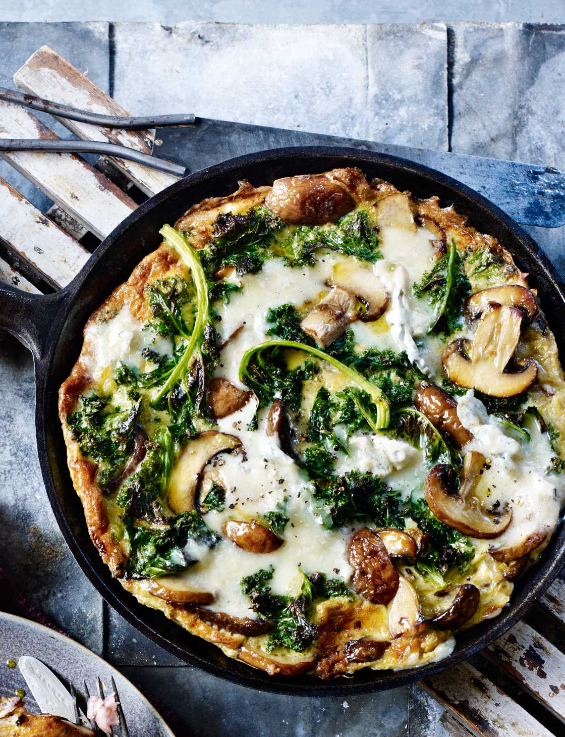 Kale, mushroom and frittata recipe Sainsbury`s Magazine