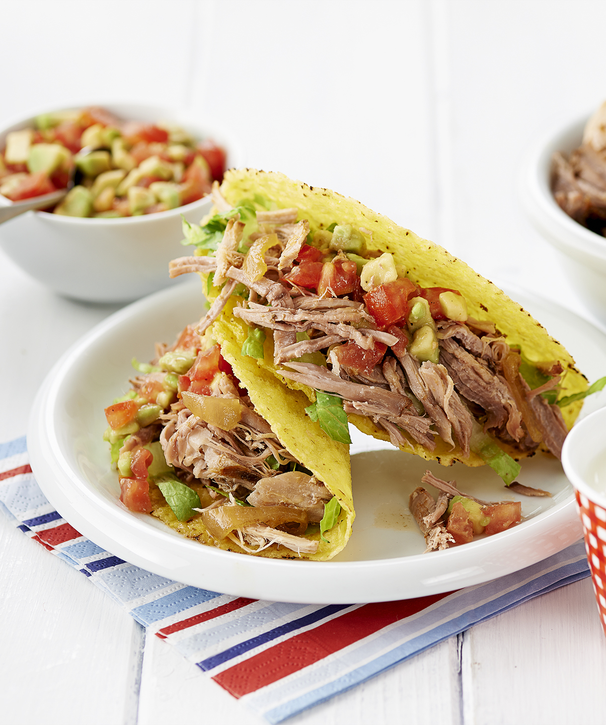 Slow cooked pulled pork tacos Sainsbury`s Magazine