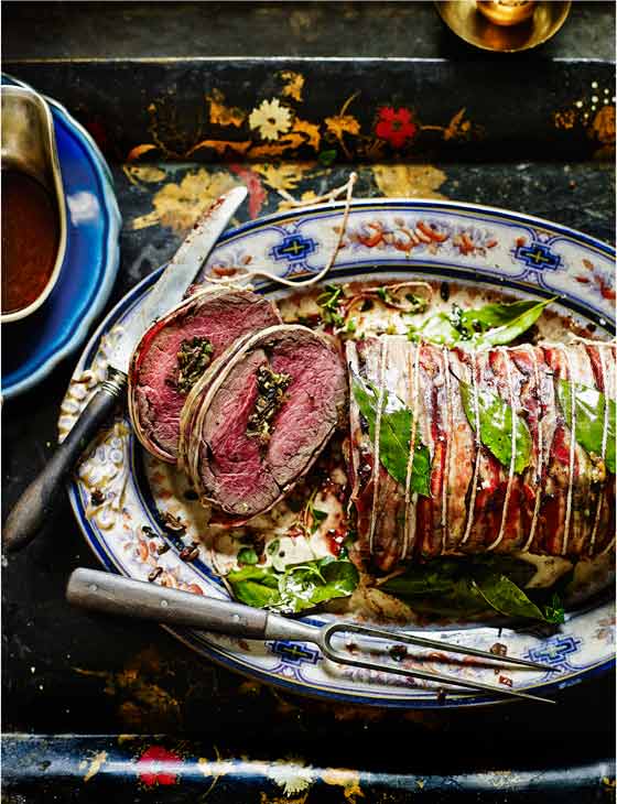 Fillet of beef with mushroom and Stilton stuffing Sainsbury`s Magazine