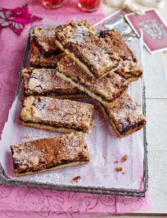 Mincemeat, pecan and cinnamon crumble bars Sainsbury's Magazine