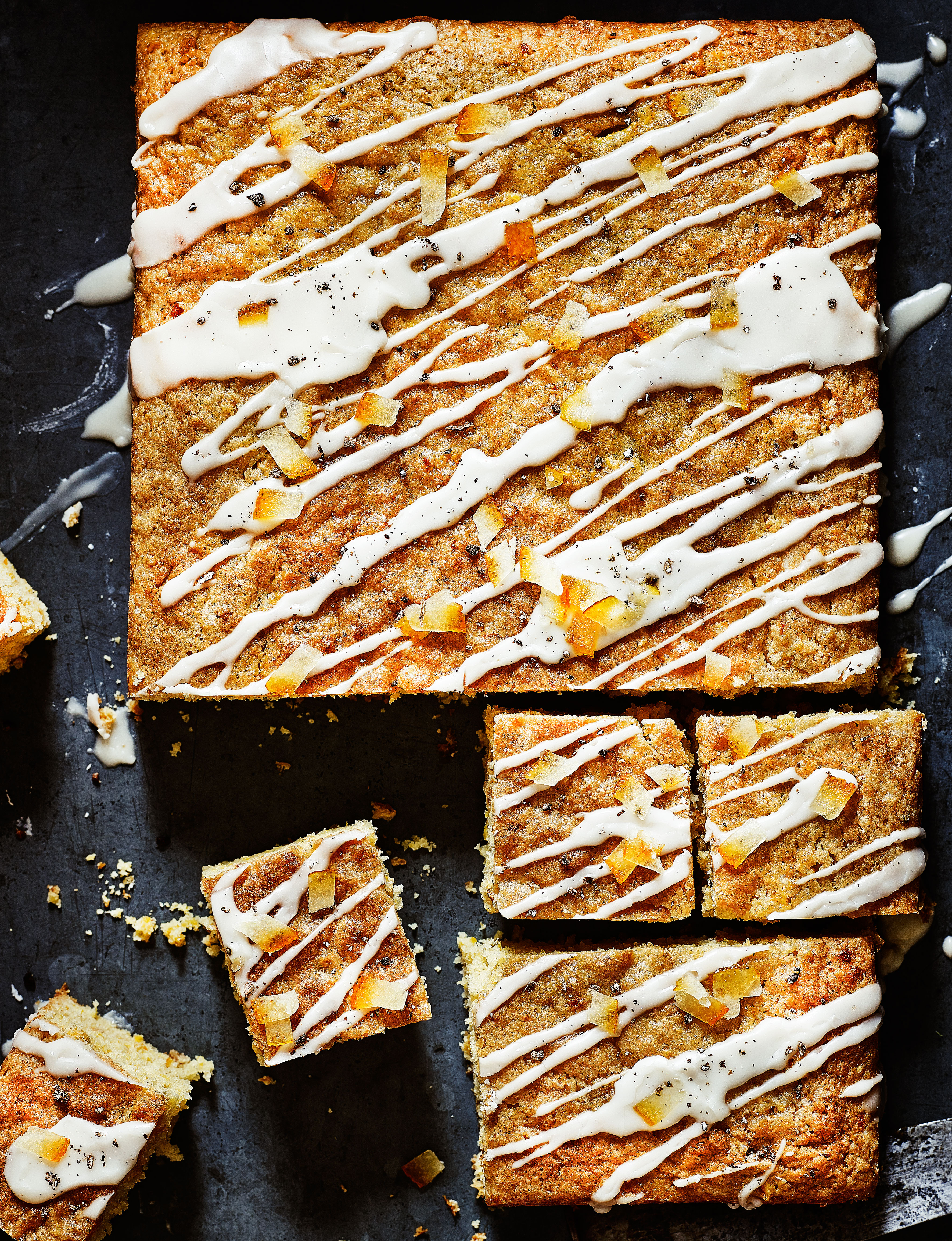 Orange and cardamom traybake | Sainsbury`s Magazine