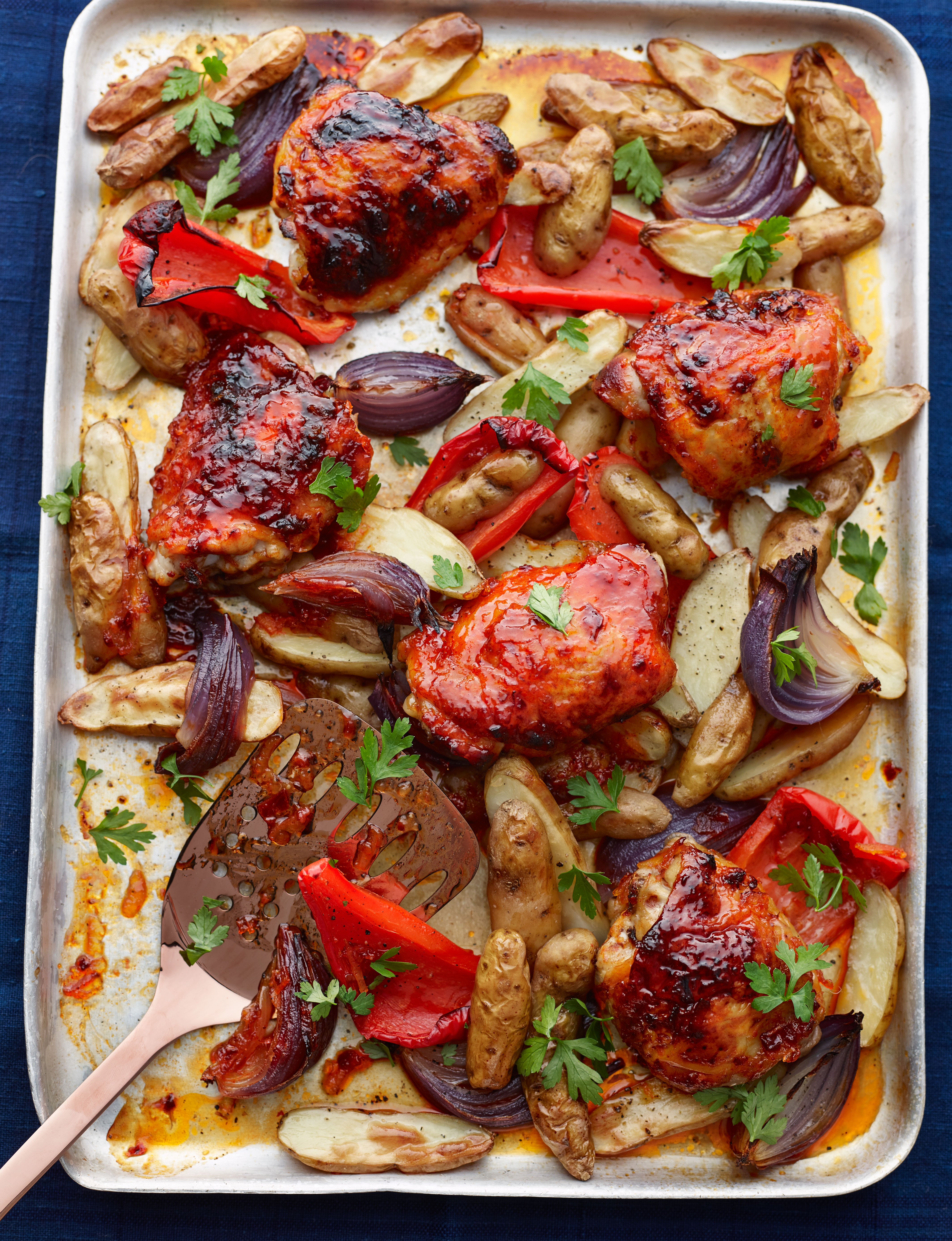 Sticky marmalade chicken traybake Sainsbury's Magazine