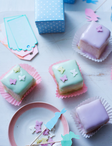 Lemon and almond fondant fancies Sainsbury s Magazine