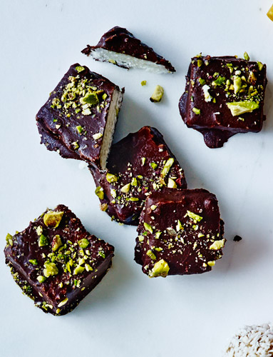 Coconut-pistachio dream bites | Sainsbury`s Magazine
