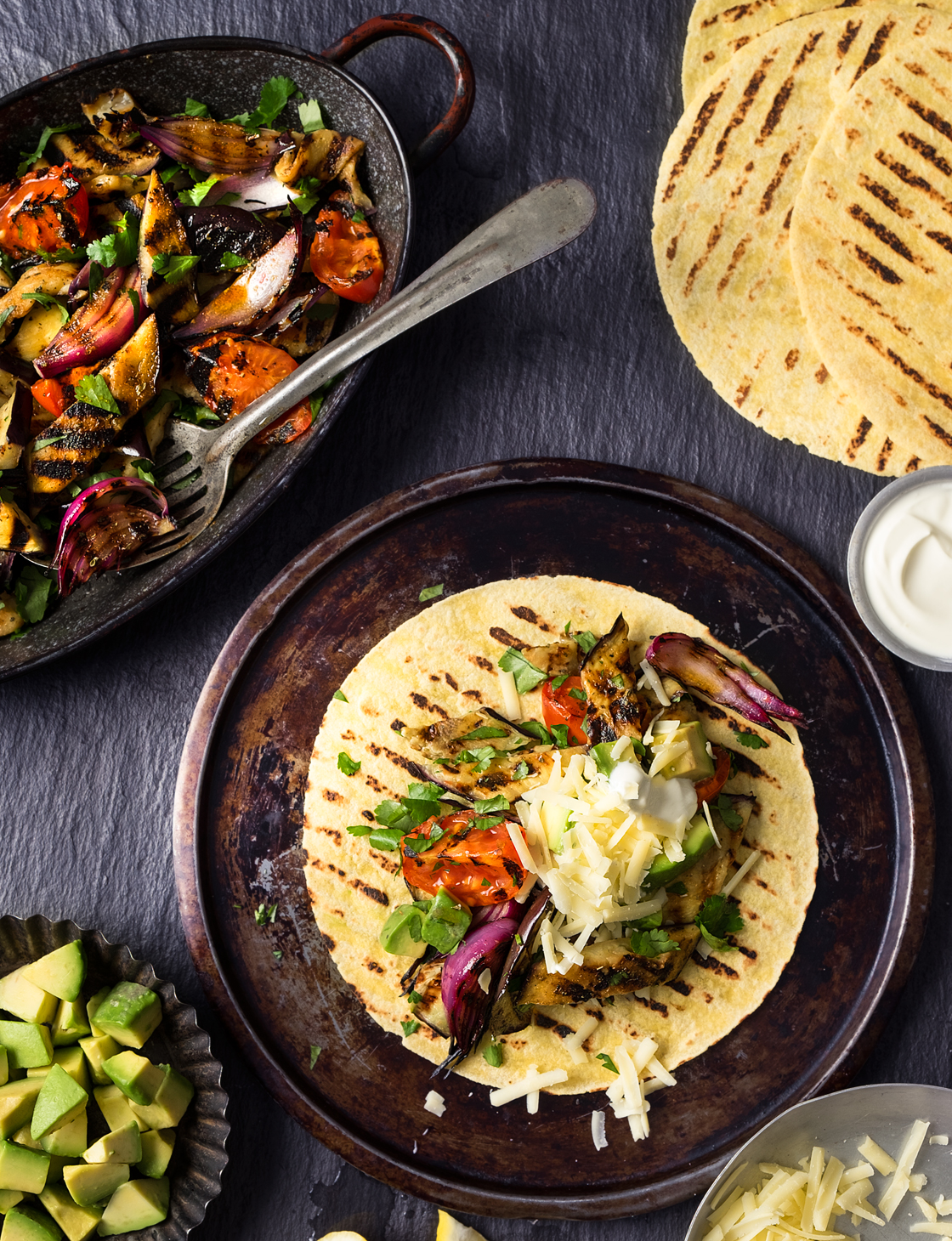 Charred Aubergine And Tomato Wraps Sainsbury S Magazine