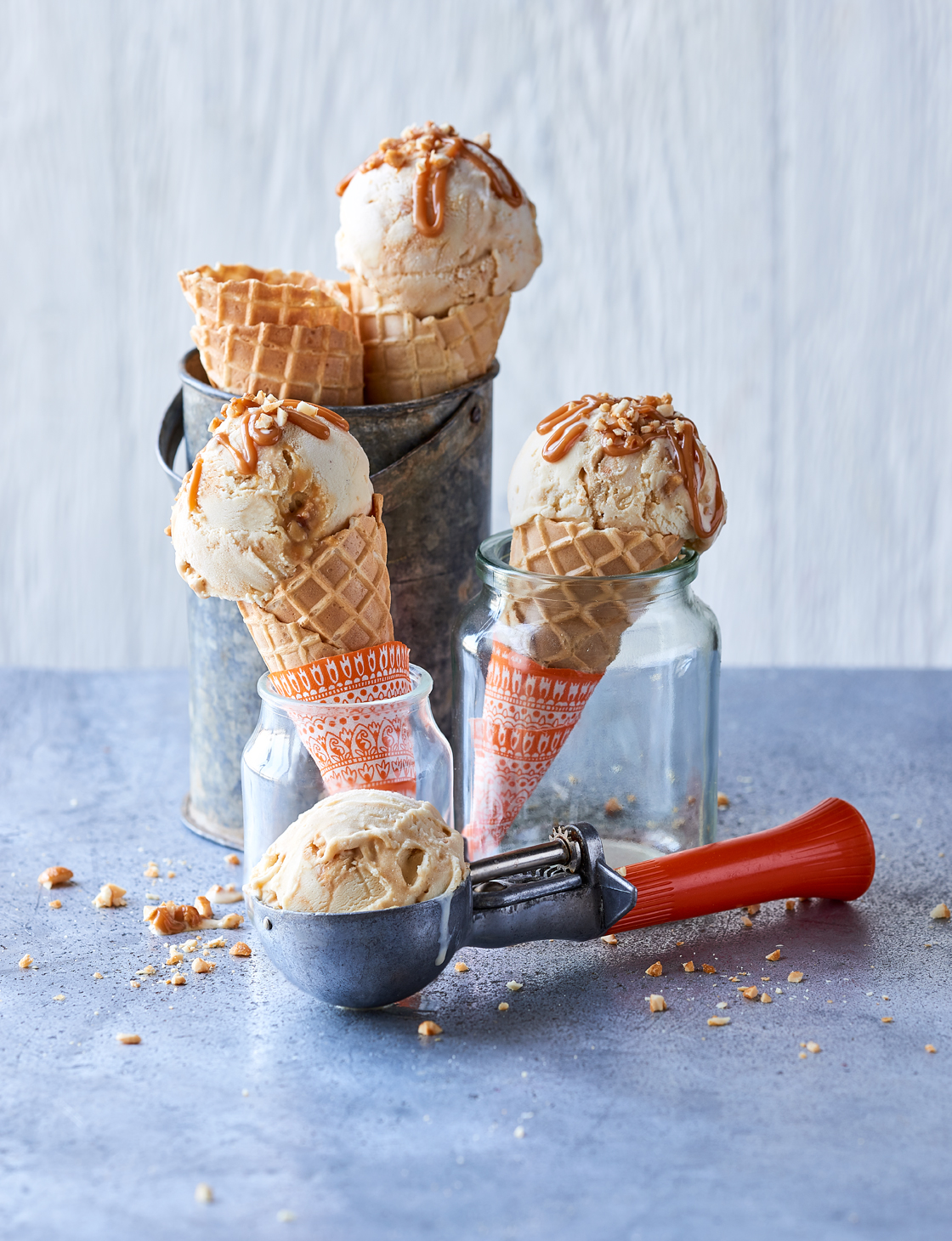 Peanut butter and caramel scoops Sainsbury's Magazine
