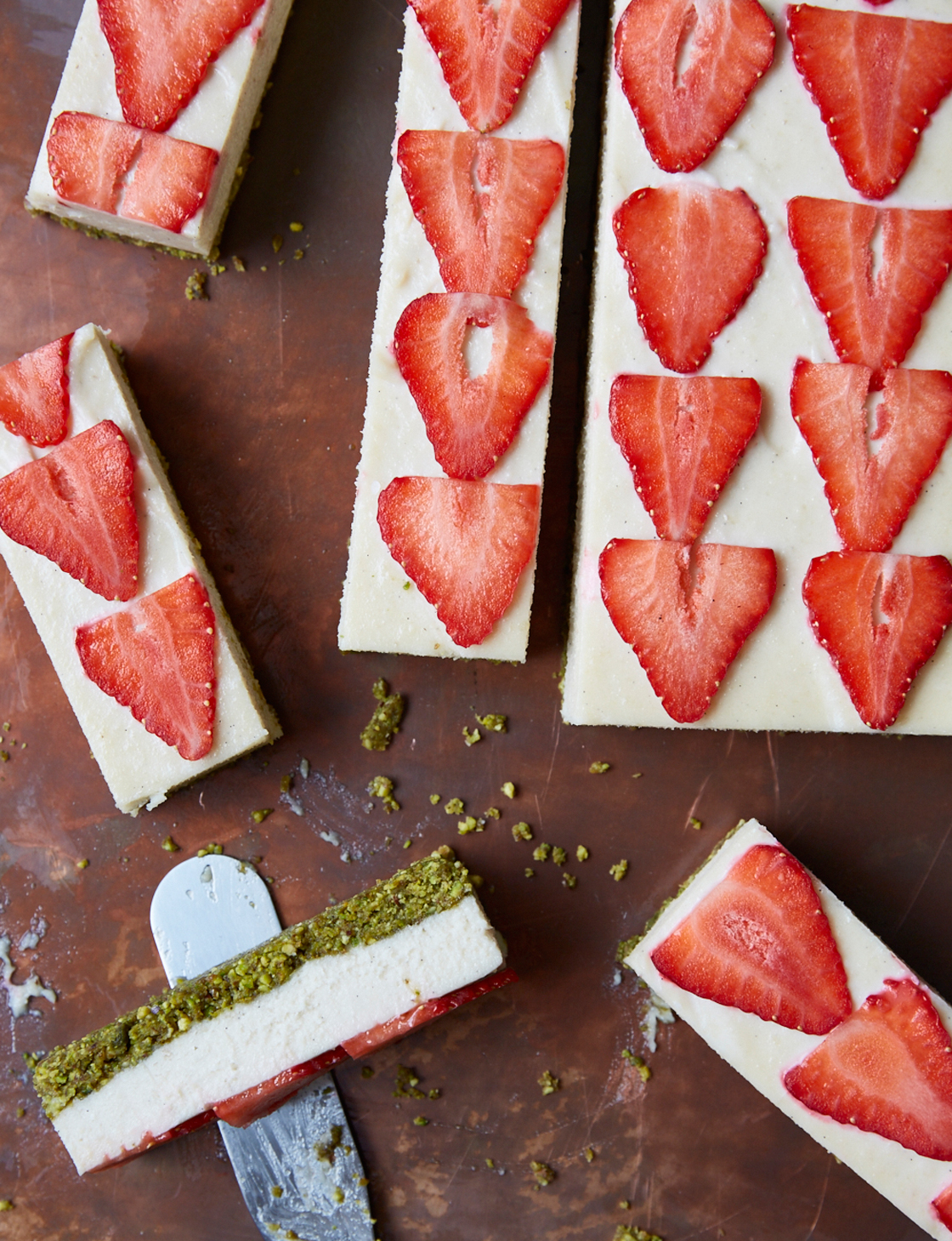Raw vegan vanilla, strawberry and pistachio cheesecake | Sainsbury`s Magazine