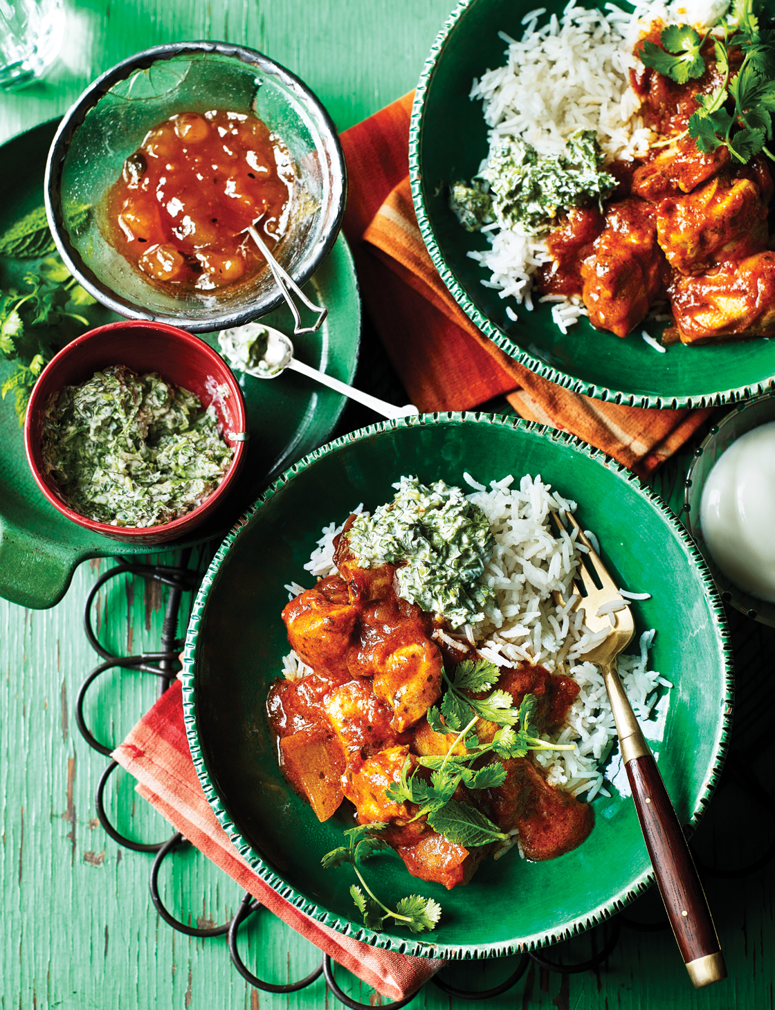 Chicken rogan josh with mint and coriander relish Sainsbury`s Magazine