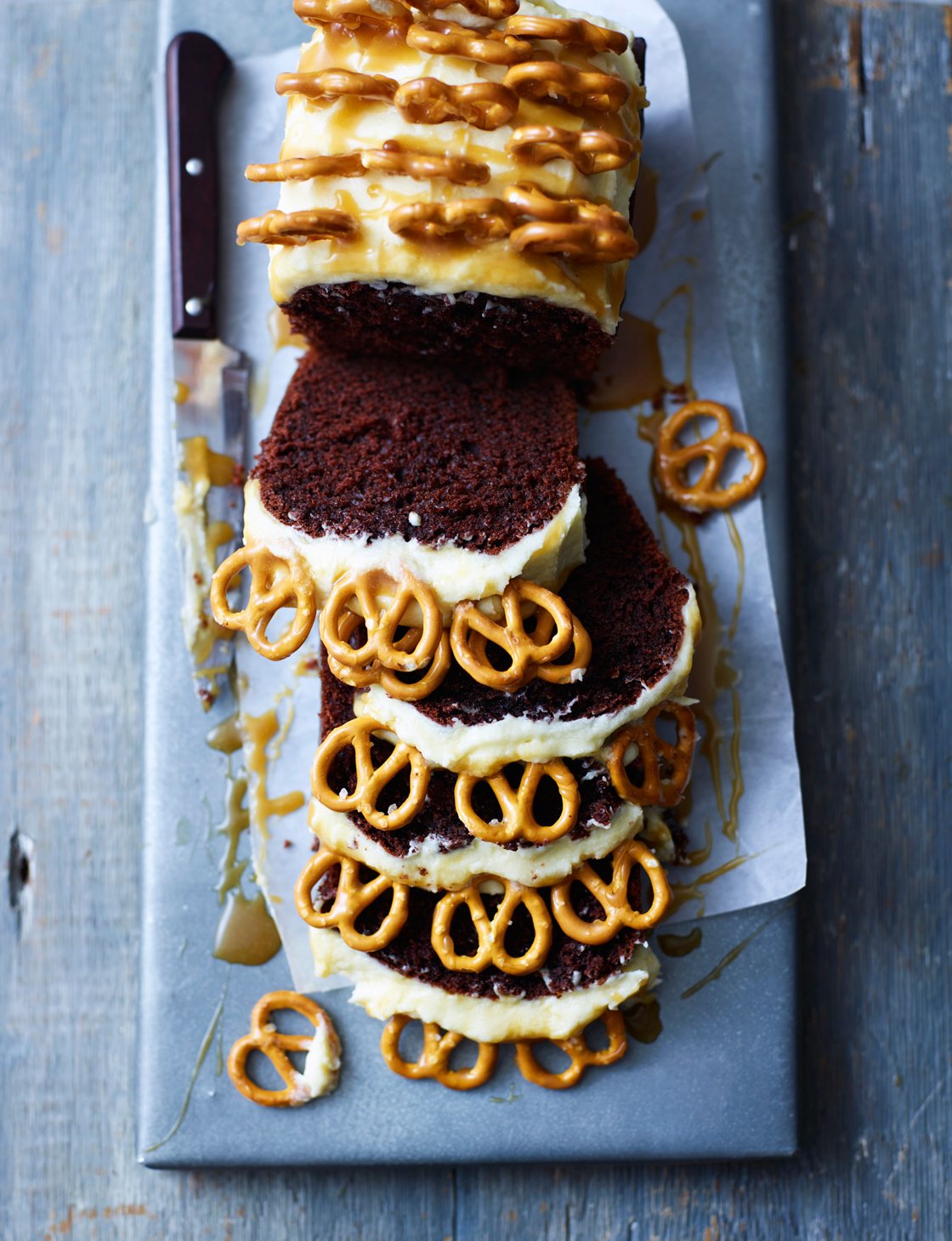 Salted caramel pretzel pound cake | Sainsbury`s Magazine