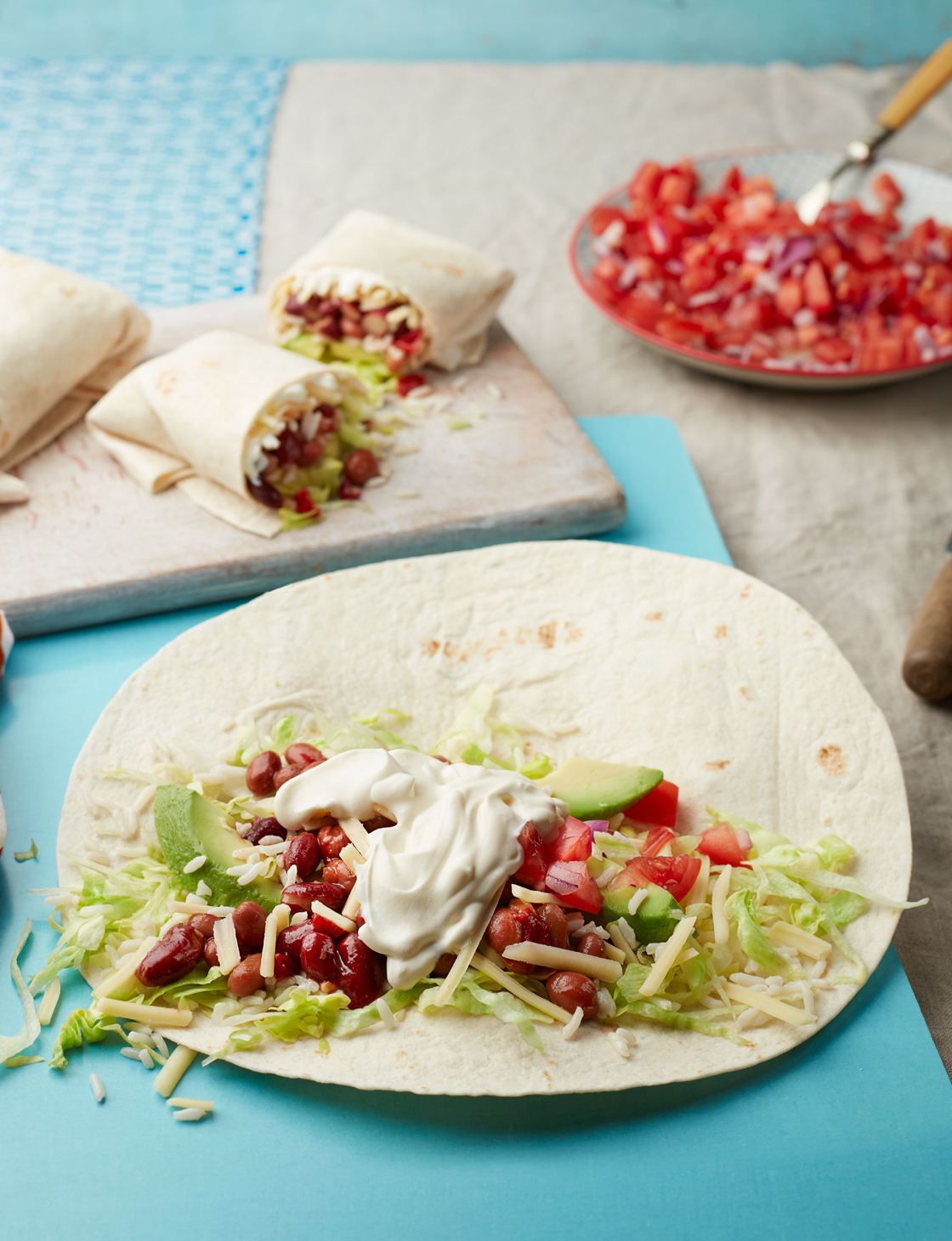 Chilli bean burritos Sainsbury's Magazine
