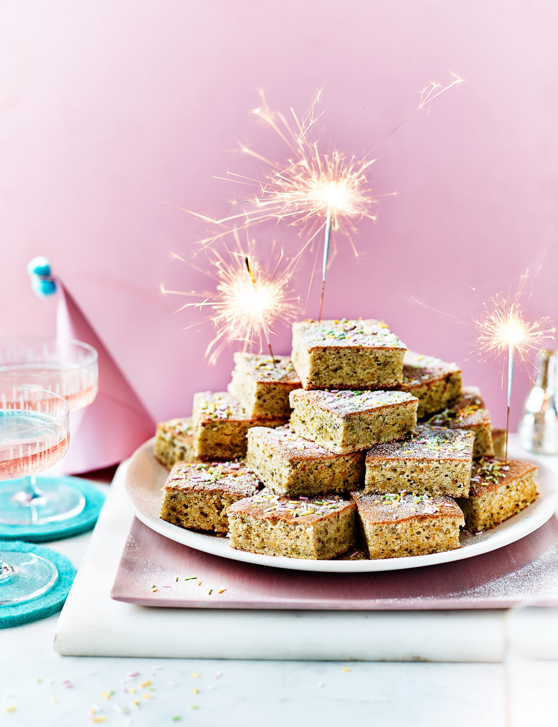 Pistachio lime friand tower | Sainsbury`s Magazine