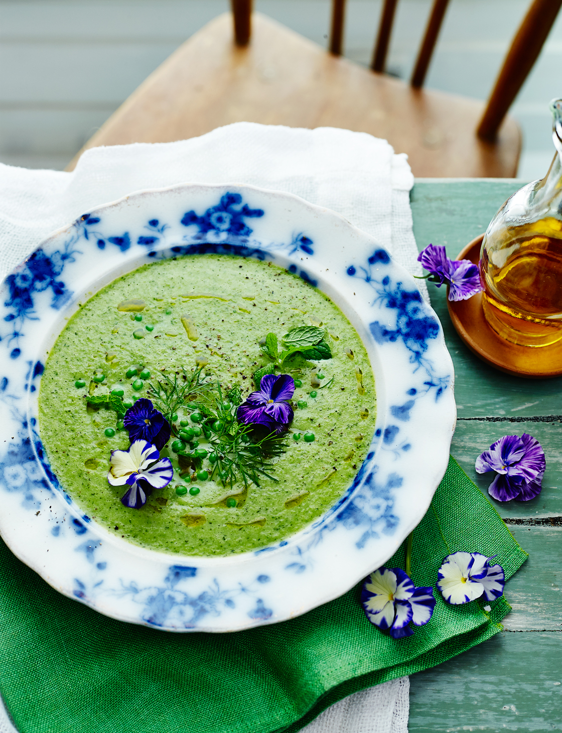 Chilled herb, pea and cucumber soup | Sainsbury`s Magazine
