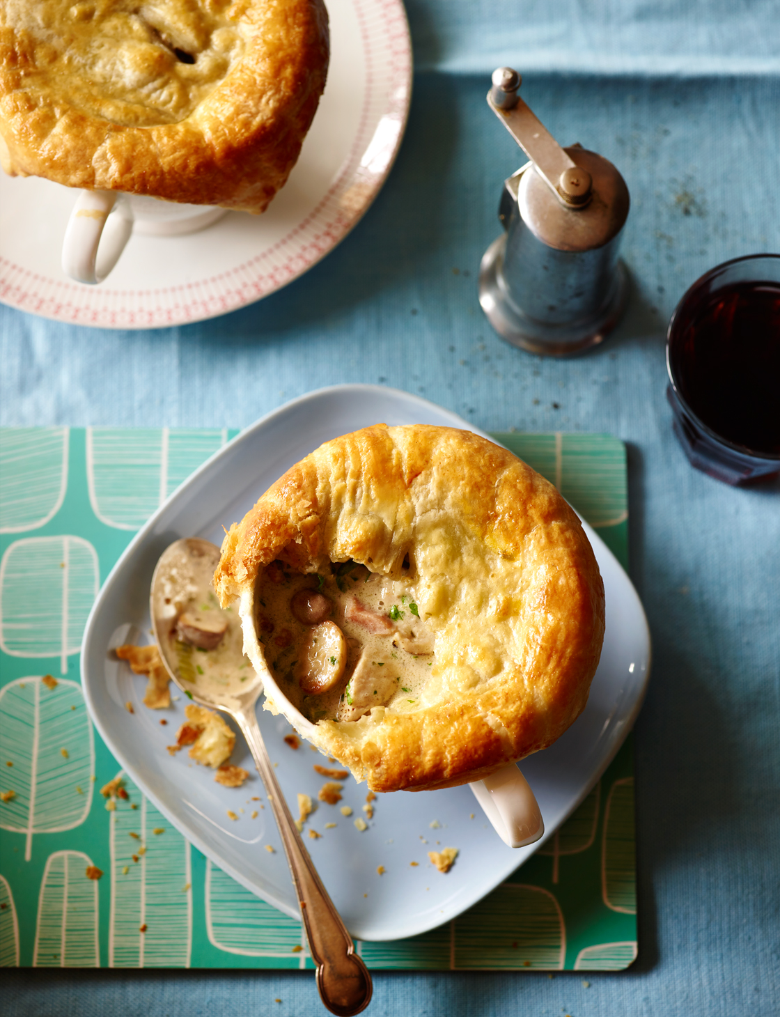 Smoky chicken and mushroom hot pot pie Sainsbury`s Magazine