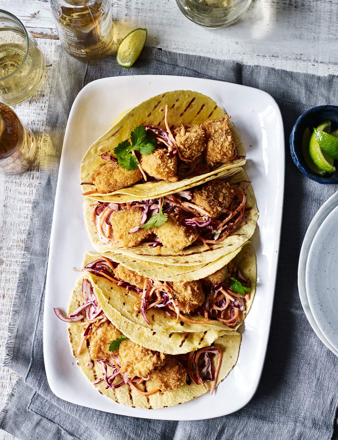 Cod tacos with smoky coleslaw recipes | Sainsbury`s Magazine