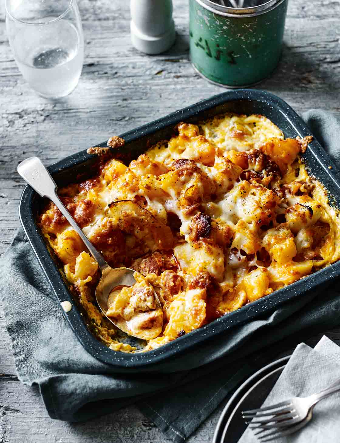Cheesy chorizo and potato ake recipe | Sainsbury`s Magazine
