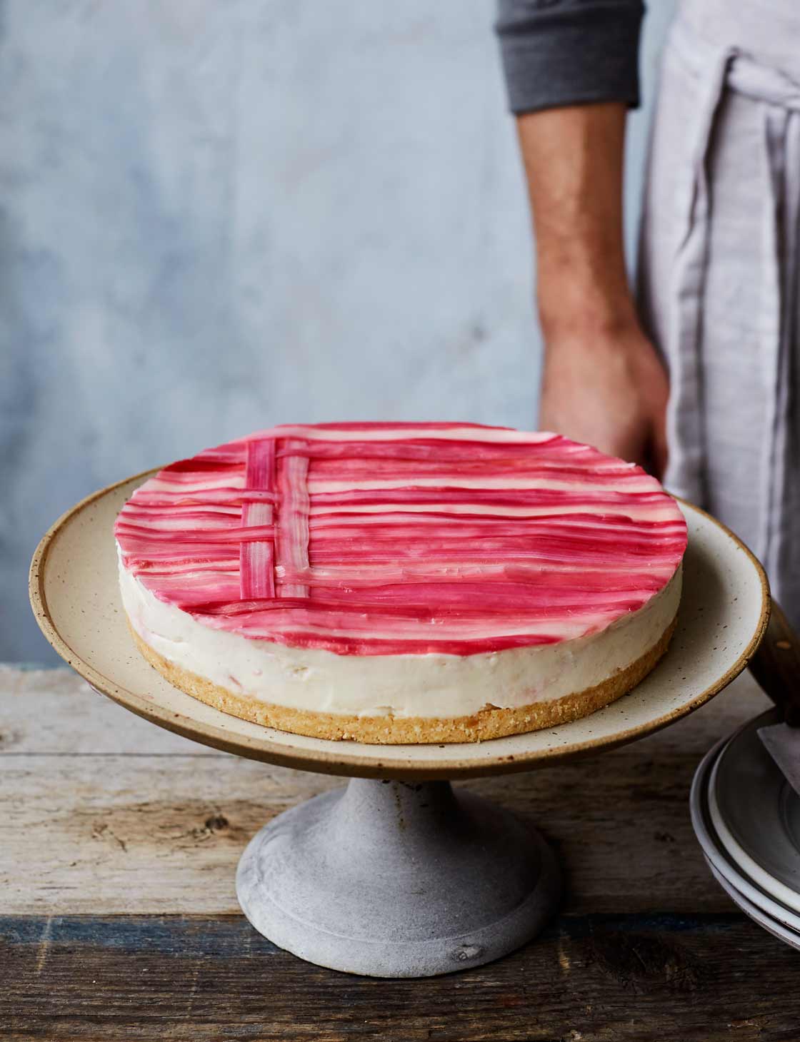Rhubarb custard cheesecake recipe | Sainsbury`s Magazine