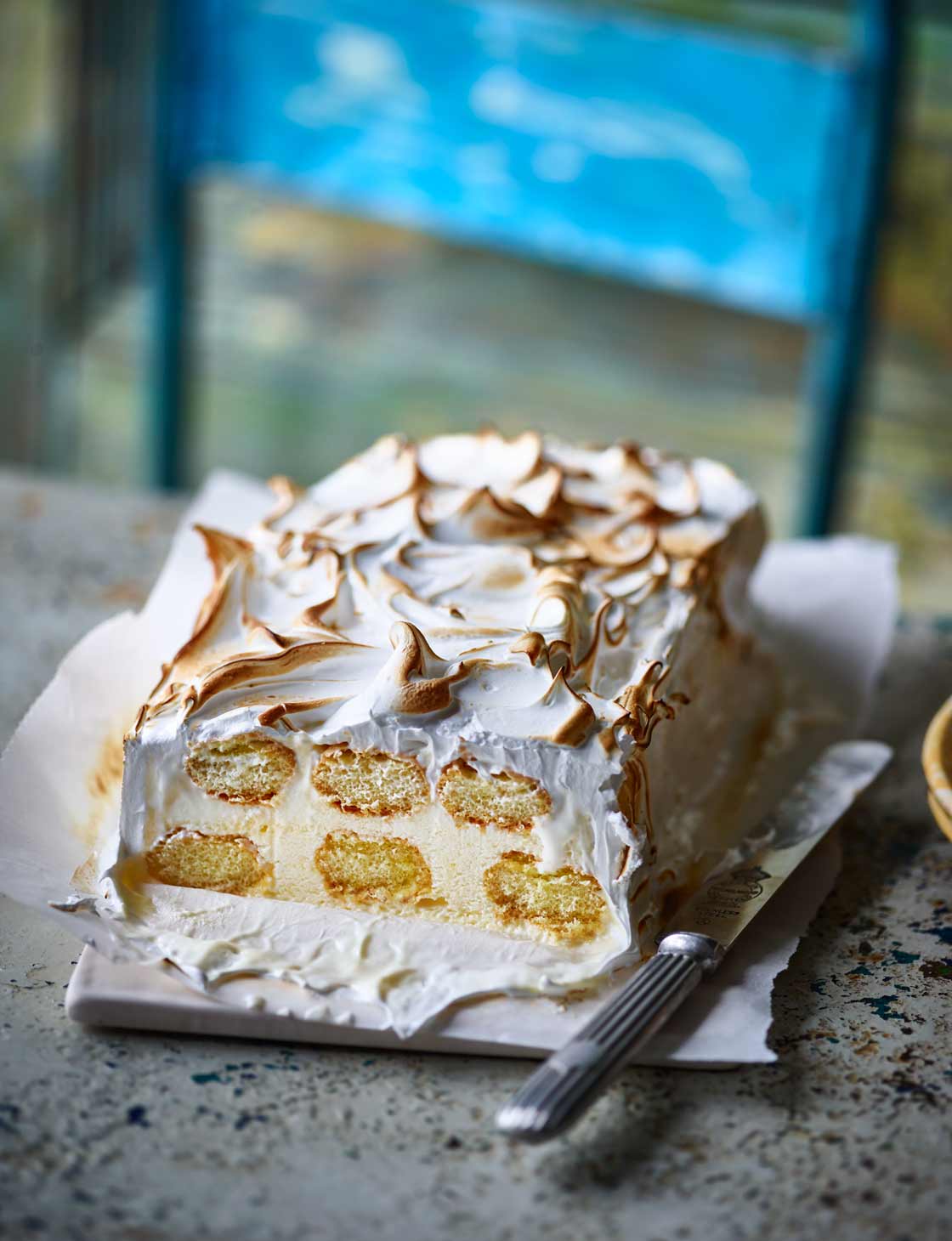 Lemon meringue ice cream loaf recipe Sainsbury`s Magazine