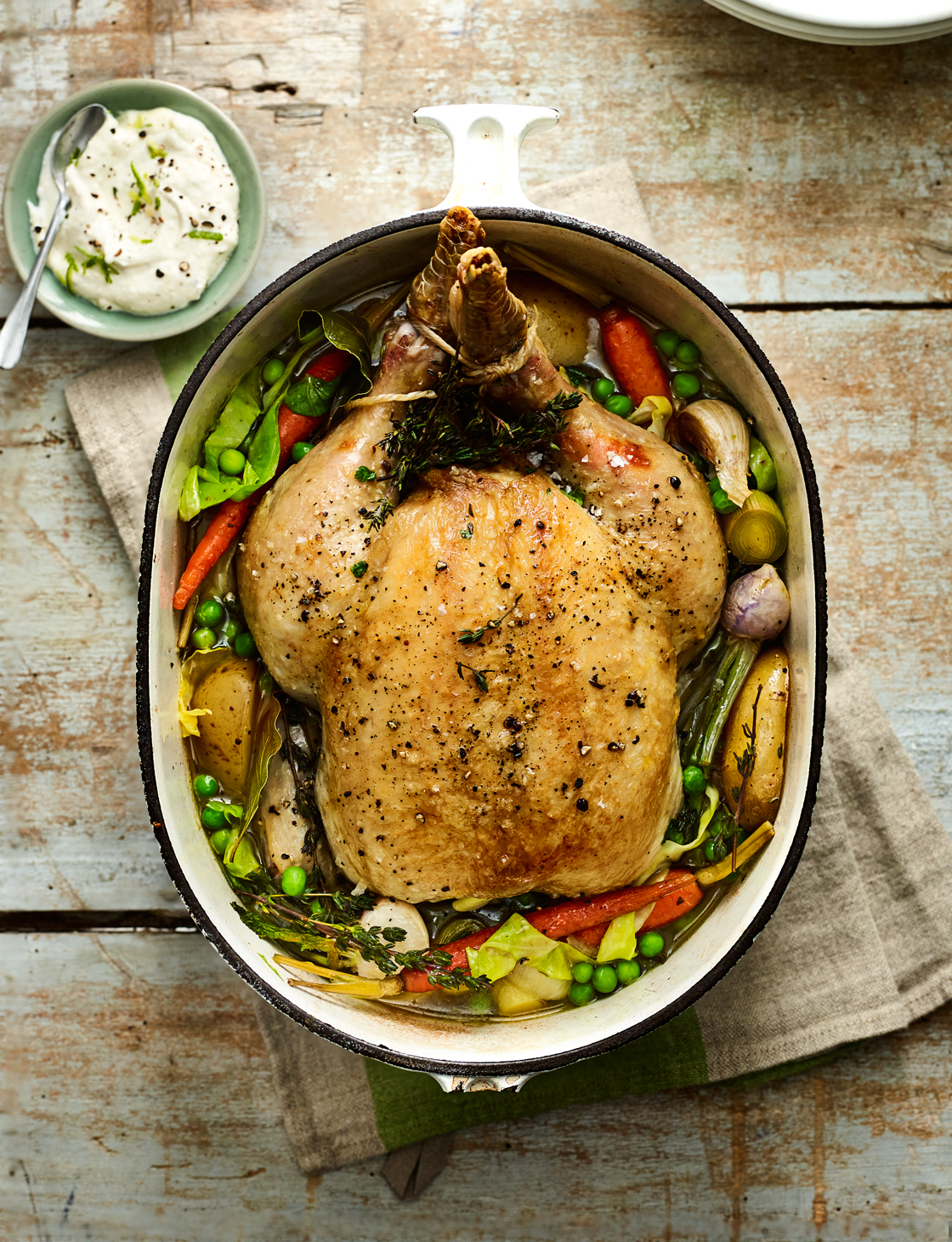 One-pot chicken with spring veg recipe | Sainsbury`s Magazine