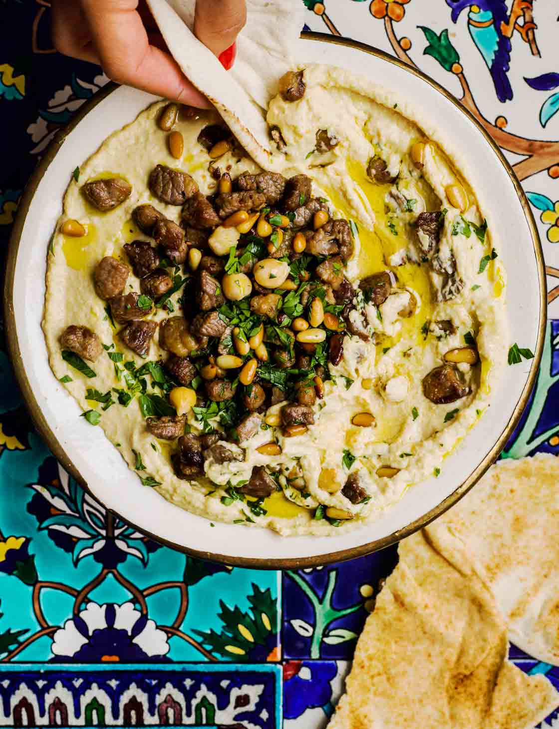 Houmous with meat recipe | Sainsbury`s Magazine