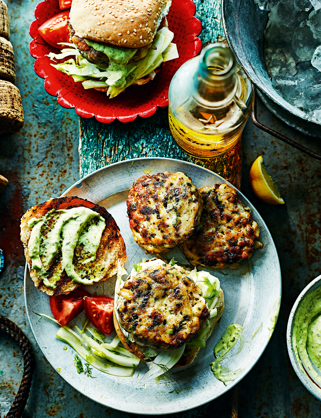 Seafood burger recipe with squid and mackerel Sainsbury's Magazine