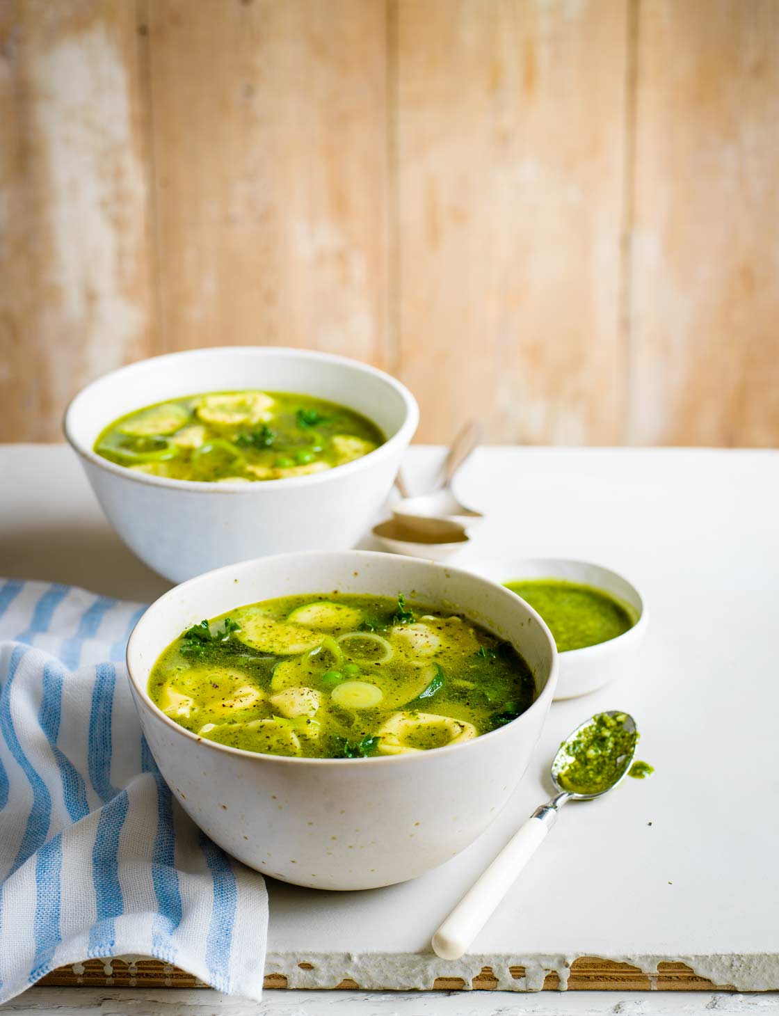 Pesto pasta broth recipe | Sainsbury`s Magazine
