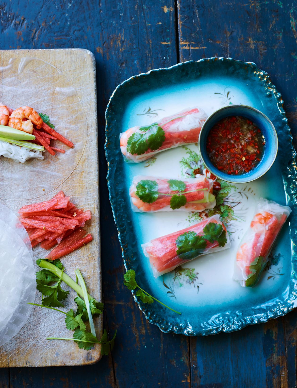 Watermelon Prawn Summer Rolls Recipe Sainsbury S Magazine