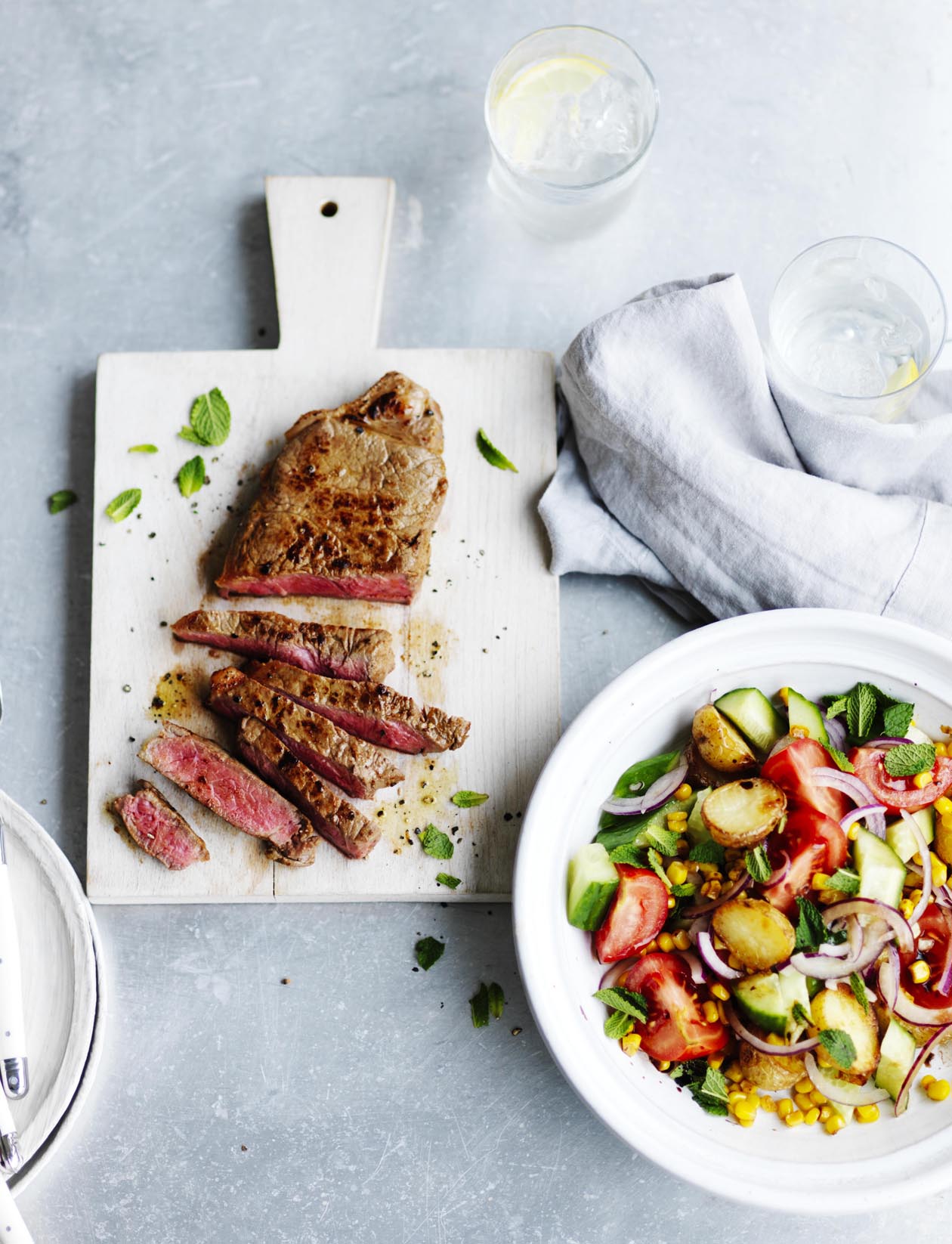 Peri peri steak and roasted new potato salad recipe | Sainsbury`s Magazine