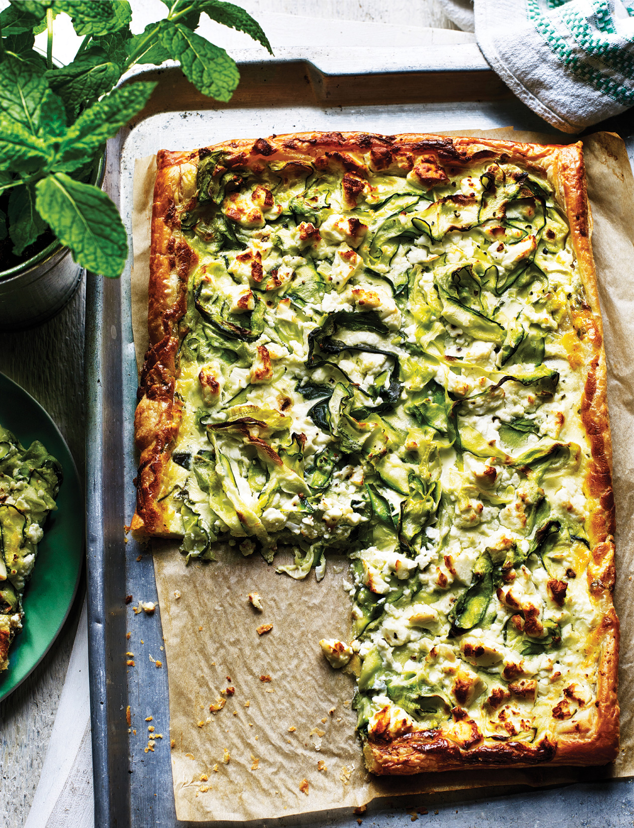 Courgette Feta And Mint Tart Recipe Sainsbury S Magazine