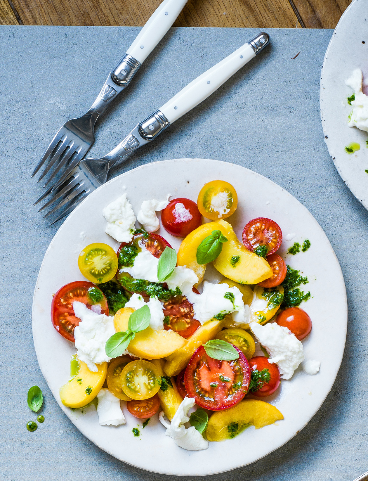 Tomato and peach salad recipe | Sainsbury`s Magazine
