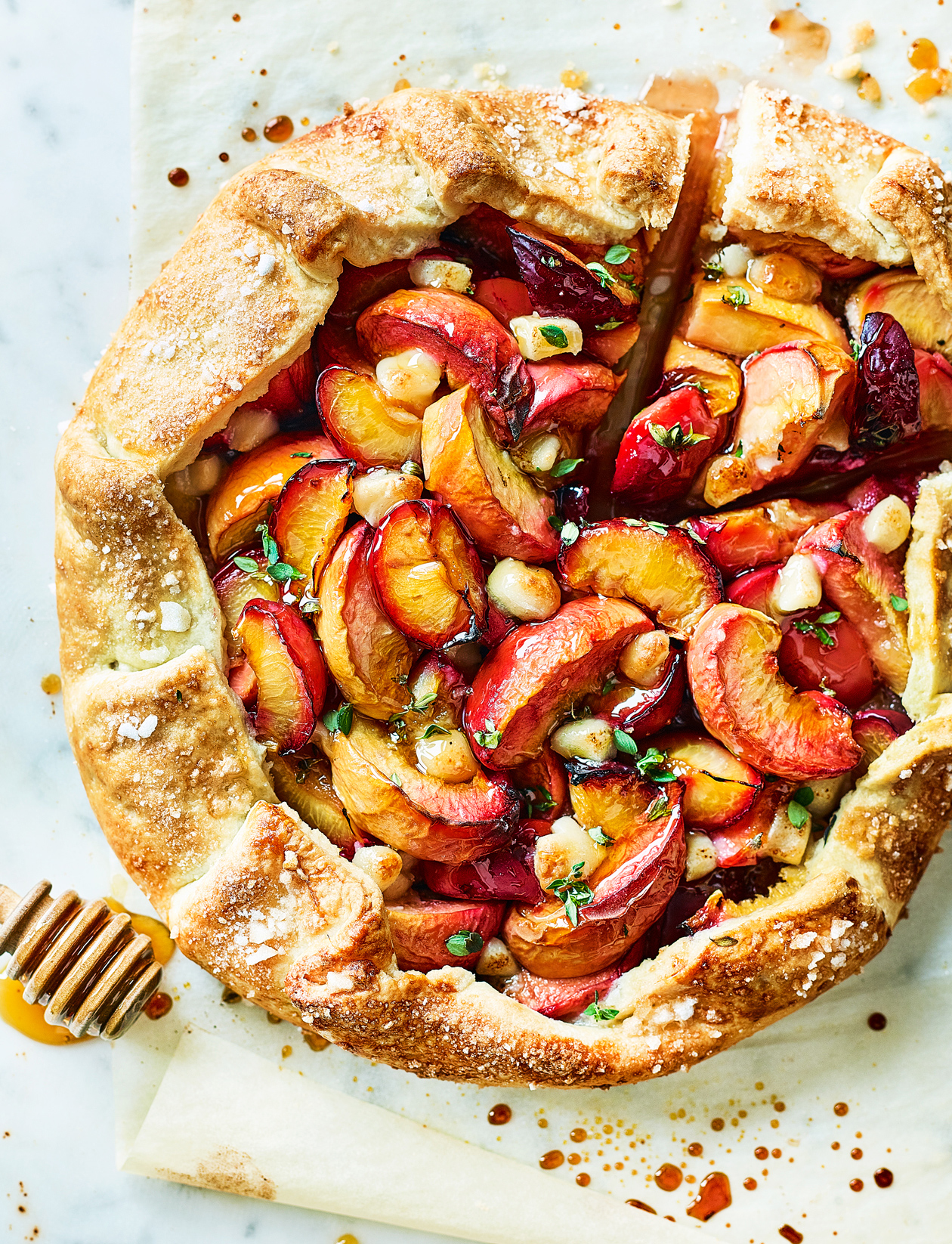 Honeyed fruit tart with marzipan recipe | Sainsbury`s Magazine
