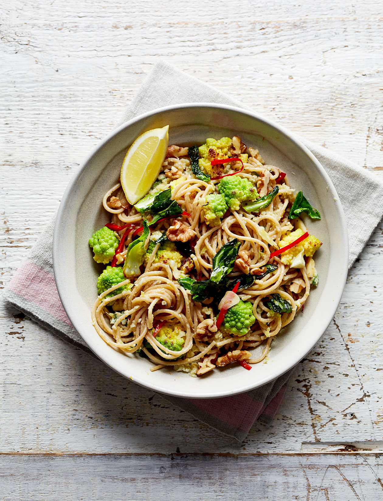 Artichoke spaghetti with romanesco recipe Sainsbury`s Magazine