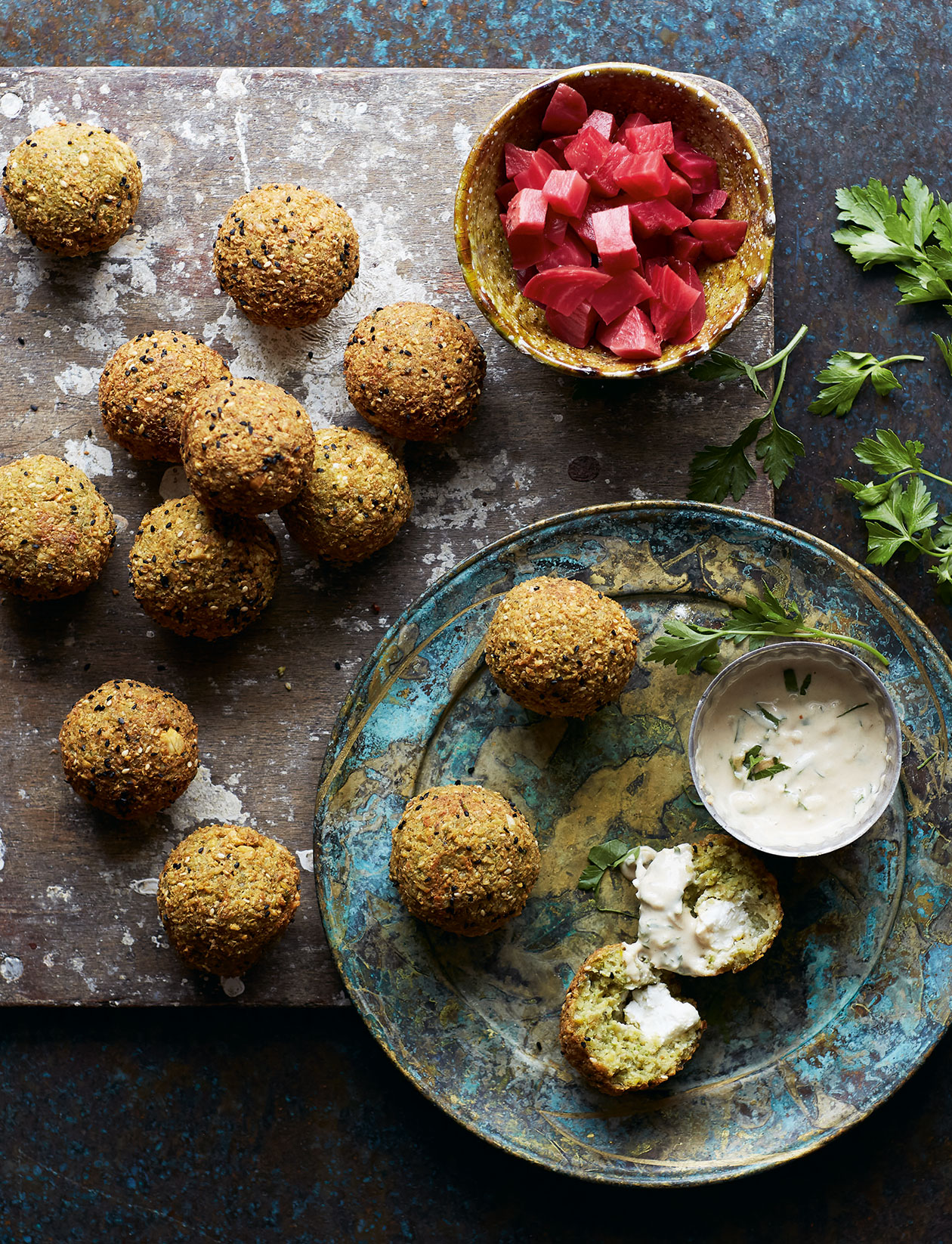 Feta and nigella seed falafel recipe Sainsbury`s Magazine