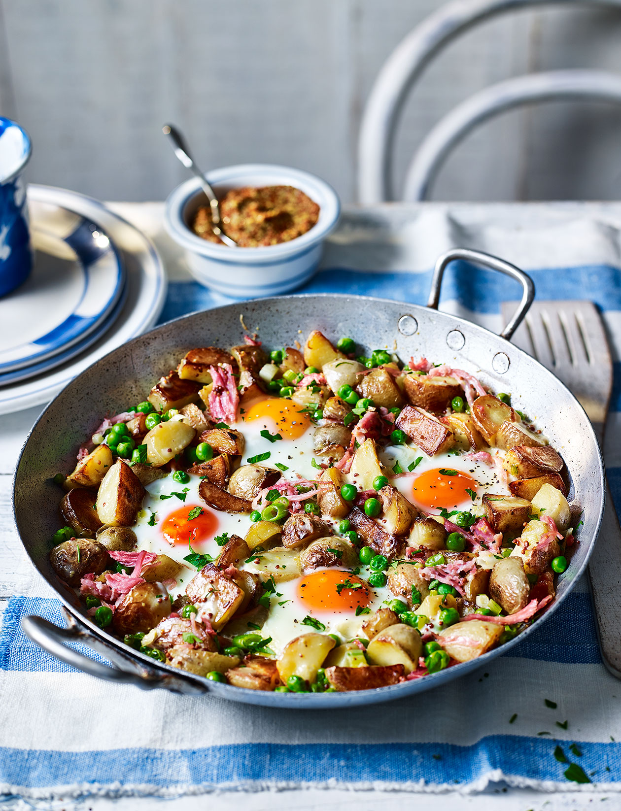 Spring veg and ham hash recipe | Sainsbury`s Magazine