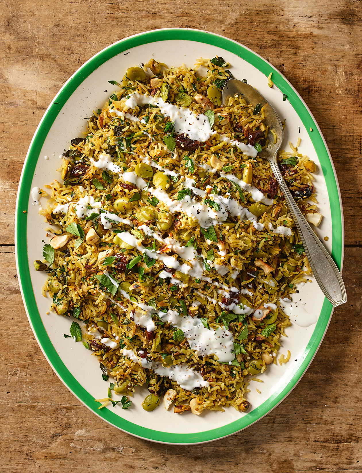 Persian herb rice with broad beans recipe Persian herb rice with broad beans recipe | Sainsbury`s Magazine