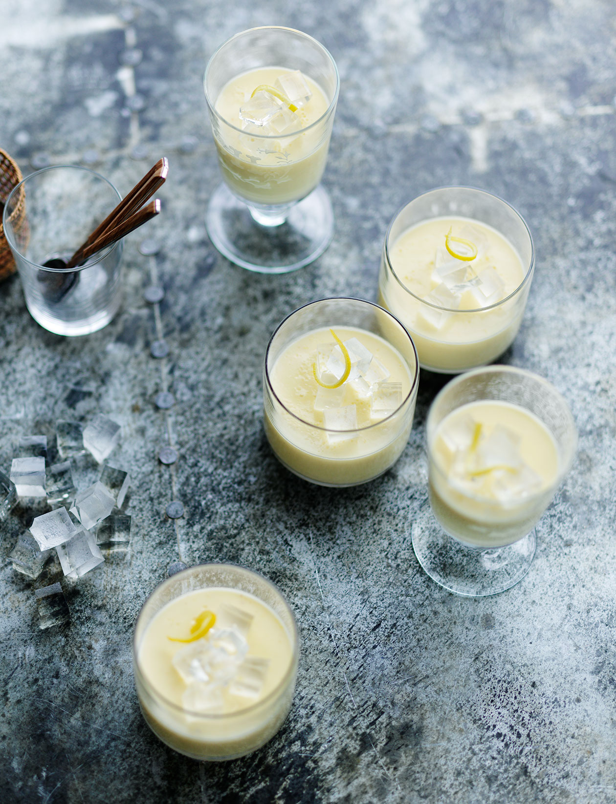 Gin and lemon pots with boozy jelly cubes recipe Sainsbury`s Magazine