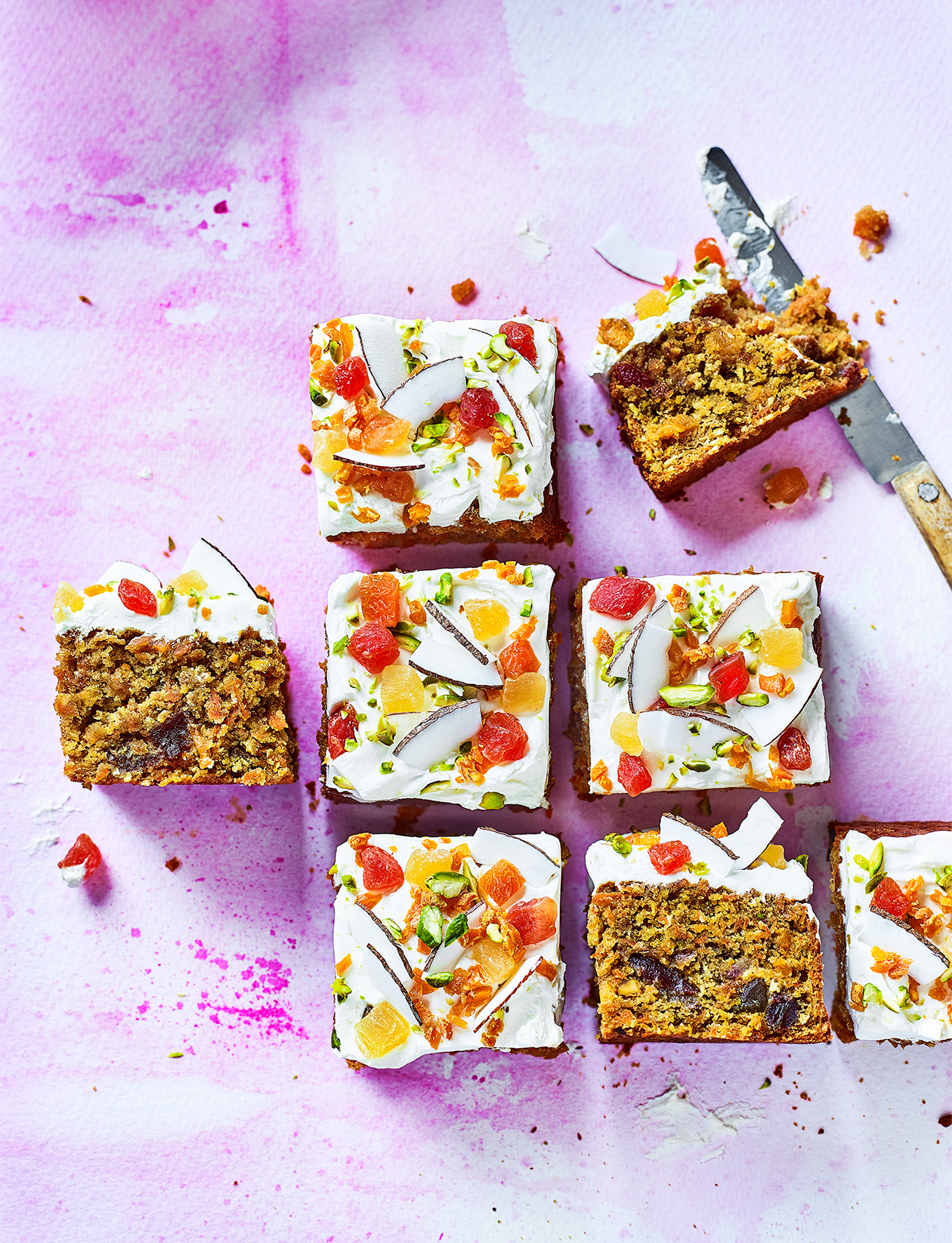 Tropical carrot cake squares recipe Sainsbury`s Magazine