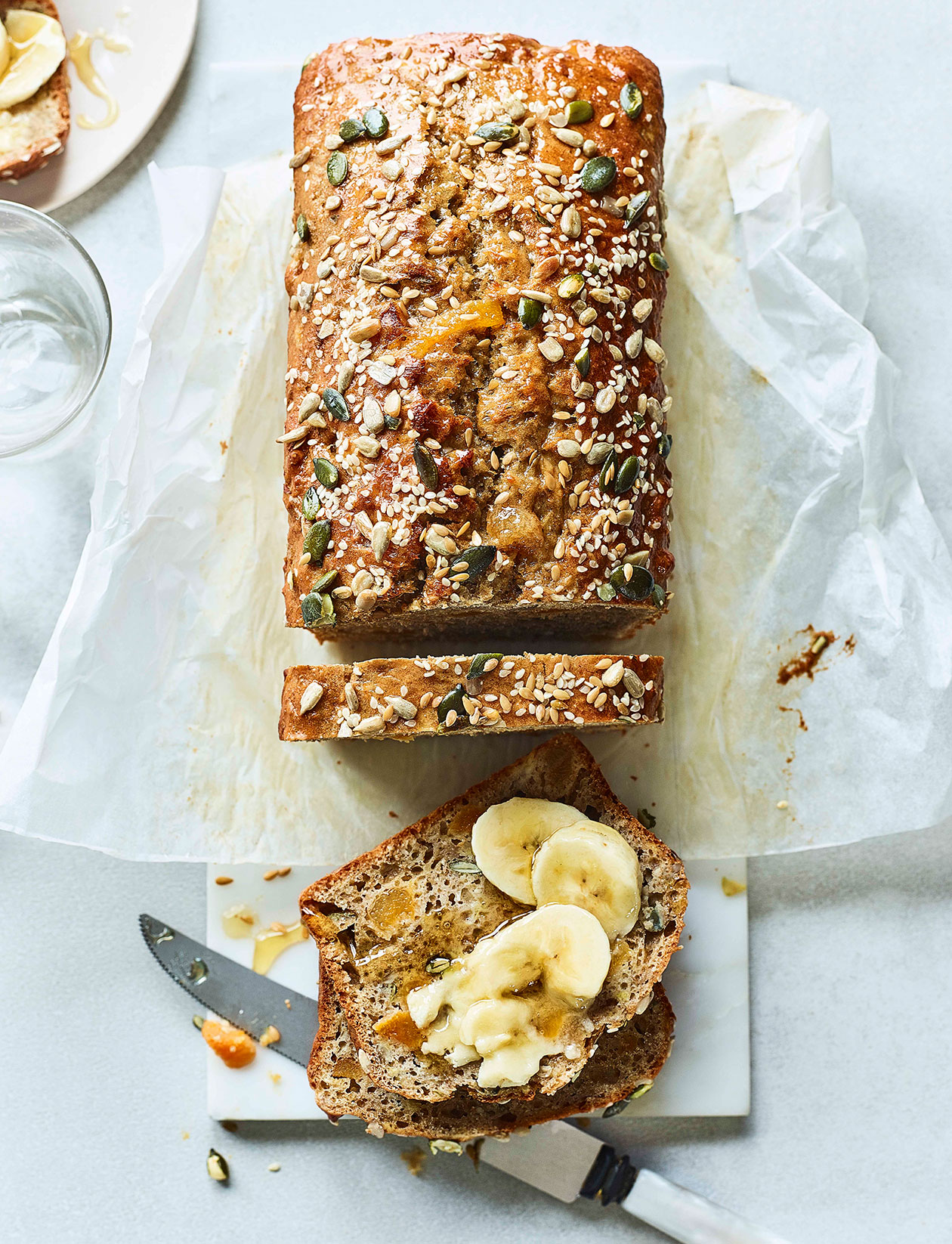 Seeded banana and apricot loaf recipe | Sainsbury`s Magazine
