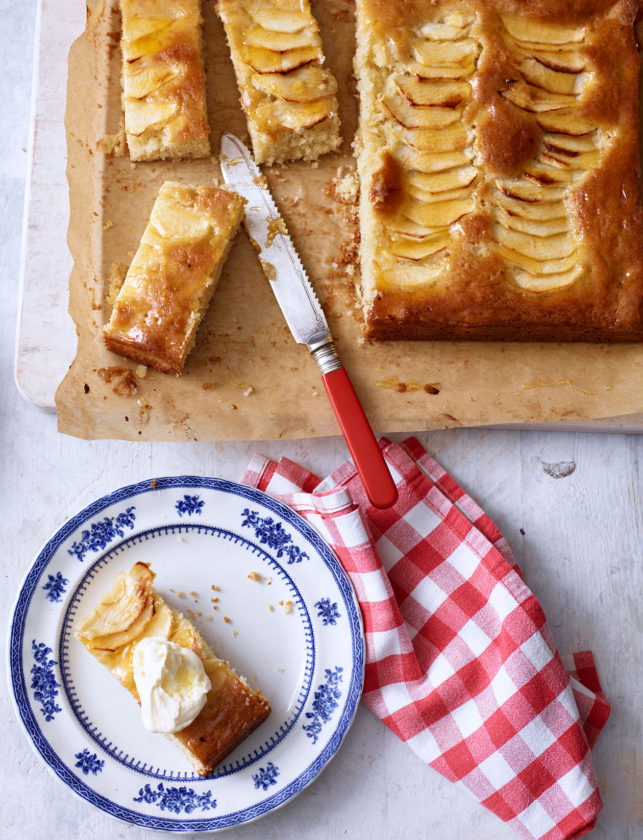Apple and clotted cream traybake recipe | Sainsbury`s Magazine