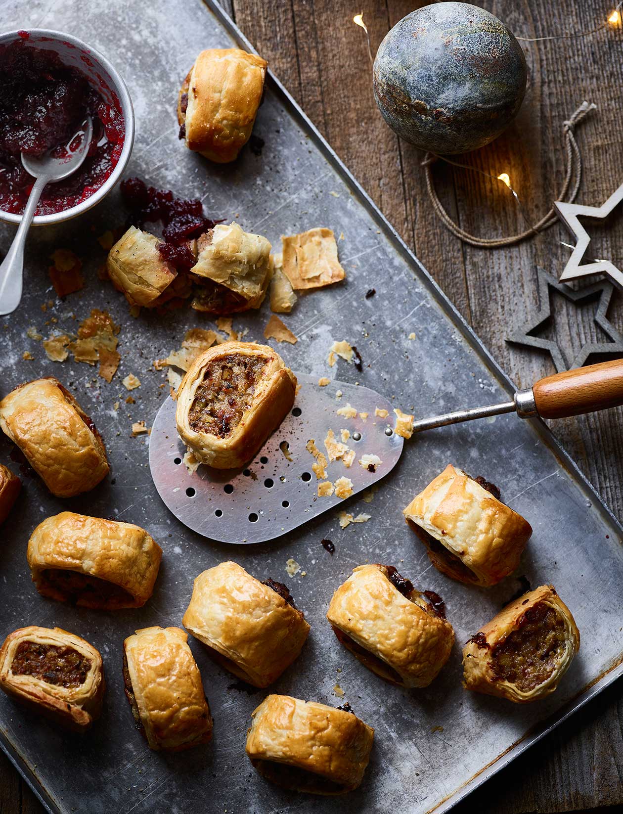 Cranberry and sage stuffing sausage rolls recipe | Sainsbury`s Magazine